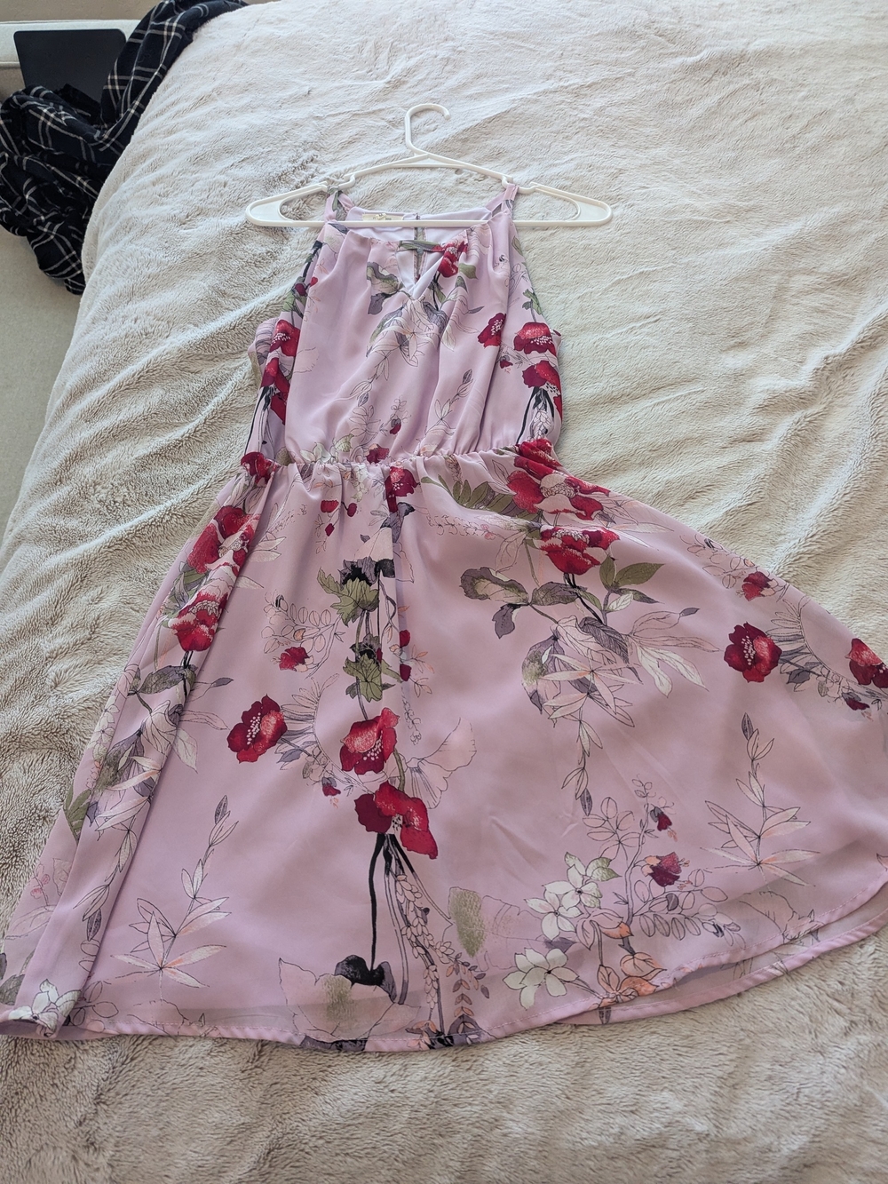Maurices Pink Floral Halter Dress